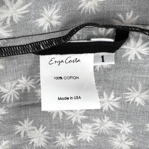 ENZA COSTA Tiered Spaghetti strap Dress Womens Small Black Floral Print Cotton - Picture 13 of 16